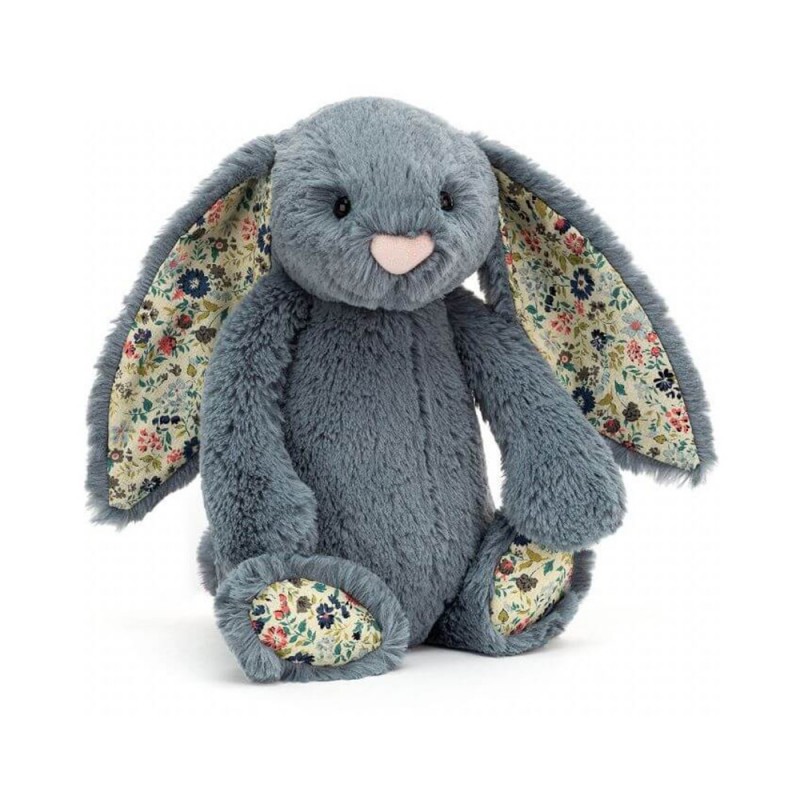 Doudou lapin bleu liberty