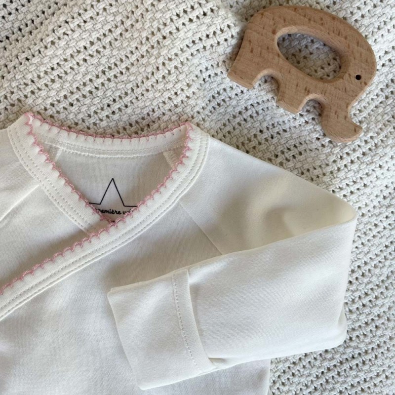 Body bébé bio liseré rose